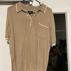 Tie bar cream and white polo